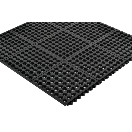 Tapis antifatigue &agrave; imbrication Cushion-Ease 550, &agrave; fentes, 3' x 3' x 3/4", Noir, Caoutchouc TGS INDUSTRIEL