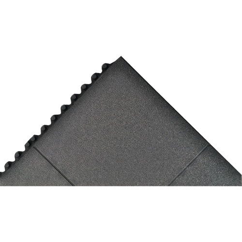 Cushion-Ease&reg; Interlocking Anti-Fatigue Mat, Pebbled, 3' x 3' x 3/4", Black, Natural Rubber TGS INDUSTRIEL