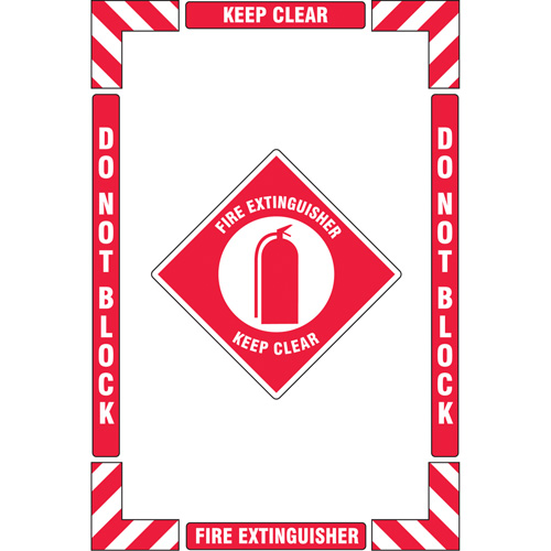 Trousse de marquage du sol ?Fire Extinguisher? (extincteur), Adh&eacute;sif, Anglais avec pictogramme TGS INDUSTRIEL