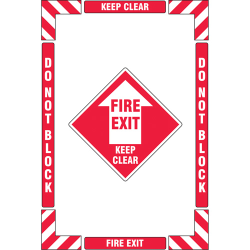 "Fire Exit" Floor Marking Kit, Adhesive, English with Pictogram TGS INDUSTRIEL