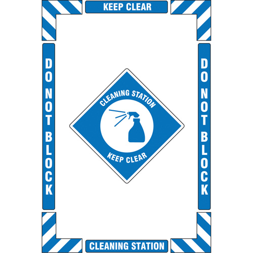 "Cleaning Station" Floor Marking Kit, Adhesive, English with Pictogram TGS INDUSTRIEL