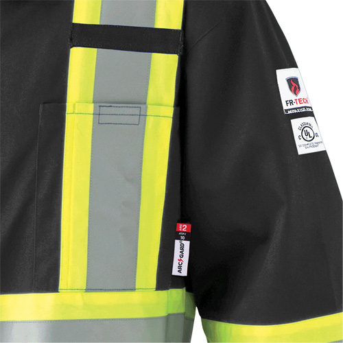 7702BK Combinaison ignifuge et r&eacute;sistant &agrave; l'arc &eacute;lectrique 88/12 FR-Tech, Taille 36, Noir, 9,7 cal/cm² TGS INDUSTRIEL