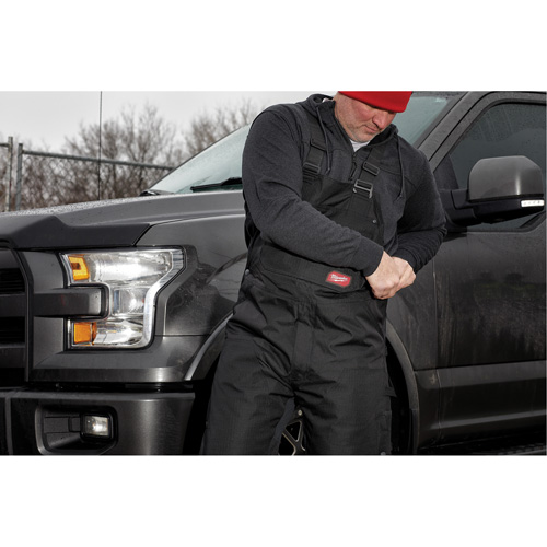GridIron Regular Length Zip-To-Thigh Bib Overall, Men's, Large, Black TGS INDUSTRIEL