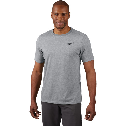 Hybrid Work Tee Shirt, Men's, Small, Grey TGS INDUSTRIEL