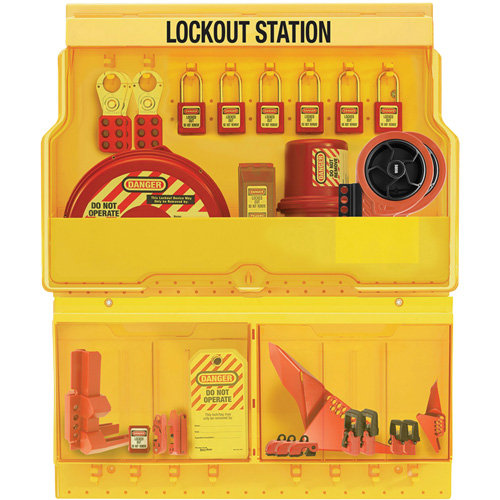 Station de cadenassage pour vannes et appareils &eacute;lectriques de luxe et de qualit&eacute; sup&eacute;rieure, Cadenas Thermoplastique, Capacit&eacute; de 32, Cadenas Compris TGS INDUSTRIEL