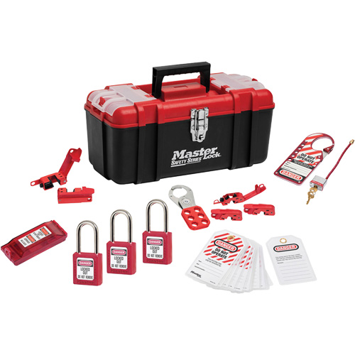 Trousse de cadenassage standard avec cadenas en thermoplastique Zenex, Ensemble &eacute;lectrique, 14 composants compris TGS INDUSTRIEL