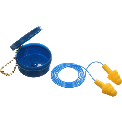 E-A-R Ultrafit Premolded Earplugs, Corded, Pair - Plastic Case, 25 dB NRR, One-Size TGS INDUSTRIEL