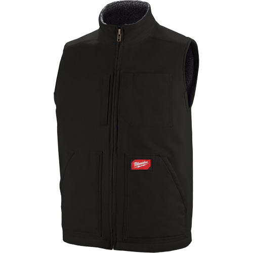 Heavy-Duty Sherpa-Lined Vest, Men's, Small, Black TGS INDUSTRIEL