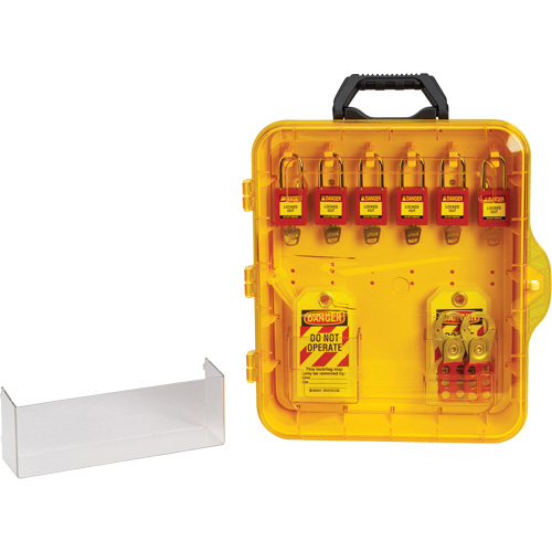 Station de cadenassage avec cadenas de s&eacute;curit&eacute; en nylon utilisant des cl&eacute;s identiques, Cadenas Plastique, Capacit&eacute; de 6, Cadenas Compris TGS INDUSTRIEL