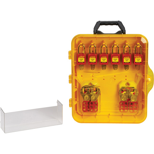 Station de cadenassage avec cadenas de s&eacute;curit&eacute; en nylon &agrave; cl&eacute; utilisant des cl&eacute;s identiques, Cadenas Plastique, Capacit&eacute; de 12, Cadenas Compris TGS INDUSTRIEL