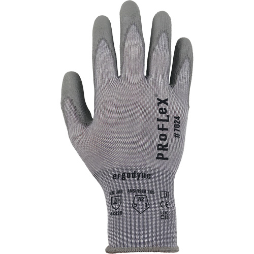 ProFlex 7024 Cut-Resistant Gloves, Size Small, 13 Gauge, Polyurethane Coated, Polyester/HPPE/Spandex Shell, ASTM ANSI Level A2/EN 388 Level B TGS INDUSTRIEL