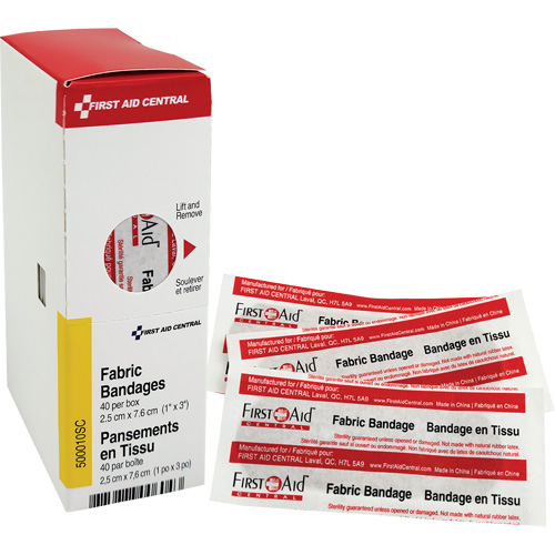 SmartCompliance&reg; Refill Adhesive Bandages, Rectangular/Square, 3", Fabric, Non-Sterile TGS INDUSTRIEL