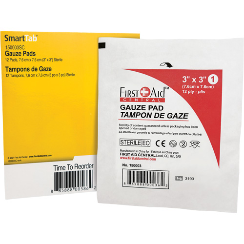 SmartCompliance&reg; Refill Gauze, Pad, 3" L x 3" W, Sterile, Medical Device Class 1 TGS INDUSTRIEL
