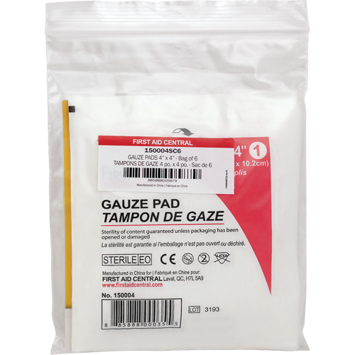 SmartCompliance&reg; Refill Gauze, Pad, 4" L x 4" W, Sterile, Medical Device Class 1 TGS INDUSTRIEL