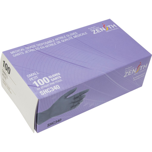 Medical Grade Disposable Gloves, Small, Nitrile, 6-mil, Powder-Free, Black, Class 2 TGS INDUSTRIEL