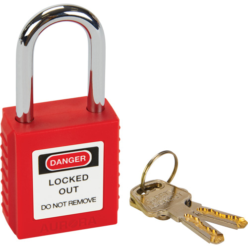 Safety Lock, Red, Keyed Different, Thermoplastic, 1-1/2" Width TGS INDUSTRIEL
