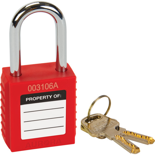 Safety Lock, Red, Keyed Different, Thermoplastic, 1-1/2" Width TGS INDUSTRIEL