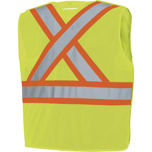 598P Tear-Away Mesh Safety Vest, High Visibility Lime-Yellow, Medium/Small, Polyester TGS INDUSTRIEL