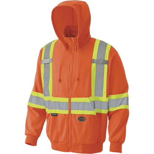 6940 Zip Style Hoodie, Small, High Visibility Orange TGS INDUSTRIEL