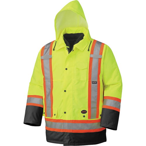 5021BB Waterproof 7-in-1 Parka, High Visibility Lime-Yellow, X-Small TGS INDUSTRIEL