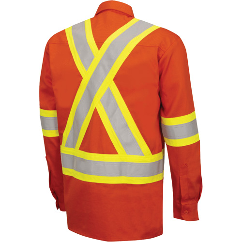 7743 Chemise de s&eacute;curit&eacute; ignifug&eacute;e FR-Tech, Petit, Orange haute visibilit&eacute; TGS INDUSTRIEL