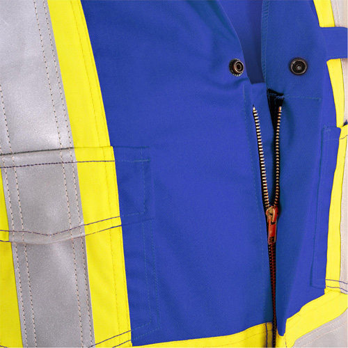 7706T Combinaison ignifuge FR-Tech avec fermetures &agrave; glissi&egrave;re aux jambes, Taille 40 (grand taille), Bleu royal, 9,7 cal/cm² TGS INDUSTRIEL