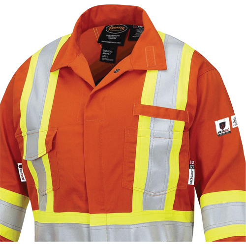 7702W Combinaison FR-Tech ignifuge/contre les arcs pour femme, Taille T-petit, Orange haute visibilit&eacute;, 10 cal/cm² TGS INDUSTRIEL
