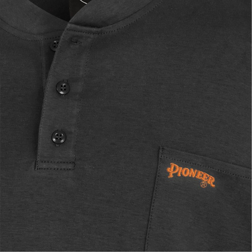 332 Chandail Henley en tricot interlock ignifuge, Petit, Noir TGS INDUSTRIEL