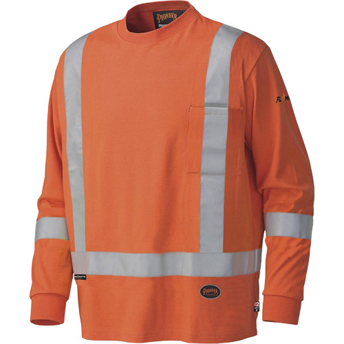 339SFA Chemise de s&eacute;curit&eacute; &agrave; manches longues ignifuge, Petit, Orange haute visibilit&eacute; TGS INDUSTRIEL