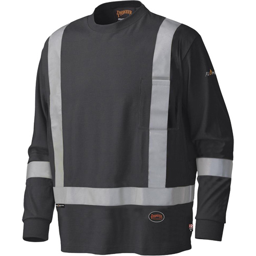 340SFA Chemise de s&eacute;curit&eacute; &agrave; manches longues ignifuge, Petit, Noir TGS INDUSTRIEL
