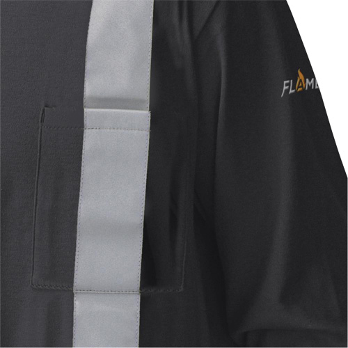 340SFA Chemise de s&eacute;curit&eacute; &agrave; manches longues ignifuge, Petit, Noir TGS INDUSTRIEL