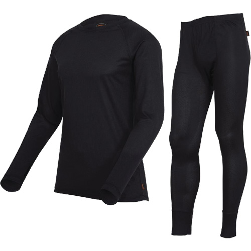 D2200A Premium Quick-Dry & Moisture-Wicking Underwear Set, Men's, X-Small, Black TGS INDUSTRIEL