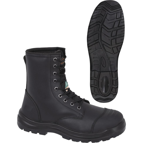1027 Black 8" Work Boots, Leather, Steel Toe, Size 10 TGS INDUSTRIEL
