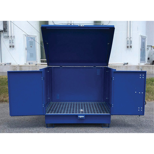 Palette de d&eacute;versement en acier avec couvercle rigide S-4 Ultra, 61" lo x 54,4" la x 52" h, Capacit&eacute; de charge 4700 lb TGS INDUSTRIEL