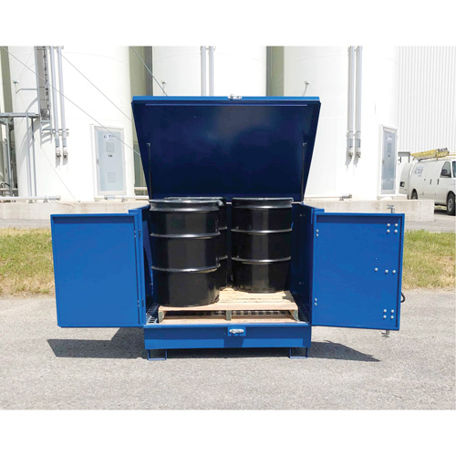 Palette de d&eacute;versement en acier avec couvercle rigide S-4 Ultra, 61" lo x 54,4" la x 52" h, Capacit&eacute; de charge 4700 lb TGS INDUSTRIEL