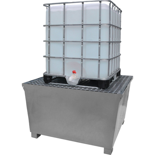 Ultra-IBC Spill Pallet en acier, Capacit&eacute; de d&eacute;versement 370 gal. US, 57,6" x 34,7" x 56,9" TGS INDUSTRIEL