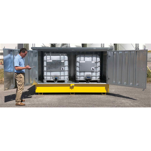 Steel Ultra-Twin IBC Hard Top, 123.4" L x 73.4" W x 66.4" H, 12250 lbs. Load Capacity TGS INDUSTRIEL