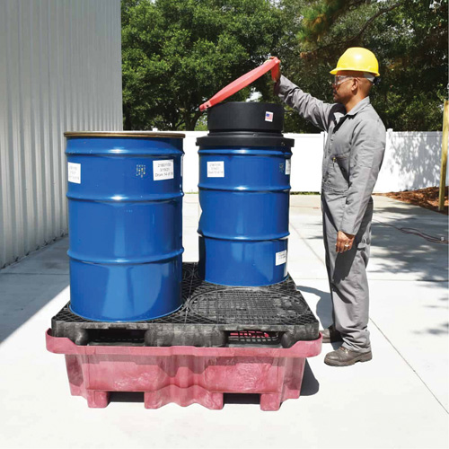 4-Drum Ultra-Spill King&reg; Drum Spill Pallet, 85 US gal. Spill Capacity, 51" x 51" x 17.5" TGS INDUSTRIEL