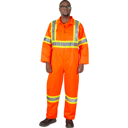 Combinaison de s&eacute;curit&eacute; non doubl&eacute;e, Petit, Orange haute visibilit&eacute; TGS INDUSTRIEL