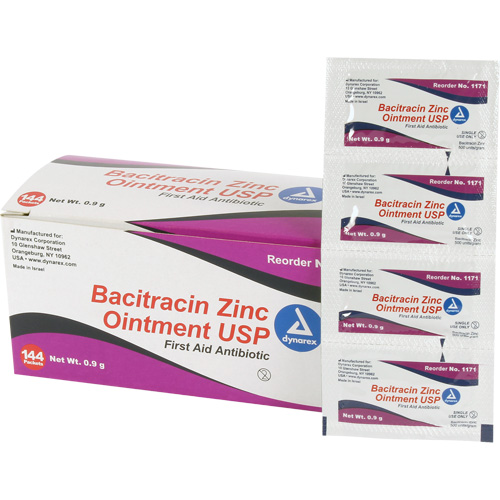Tampons de premiers soins au bacitracin et zinc Efcom Limited, Onguent, Antibiotique TGS INDUSTRIEL