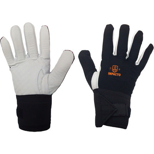 Right-Hand Anti-Impact Glove, 7/Small, Grain Leather Palm, Elastic Cuff TGS INDUSTRIEL