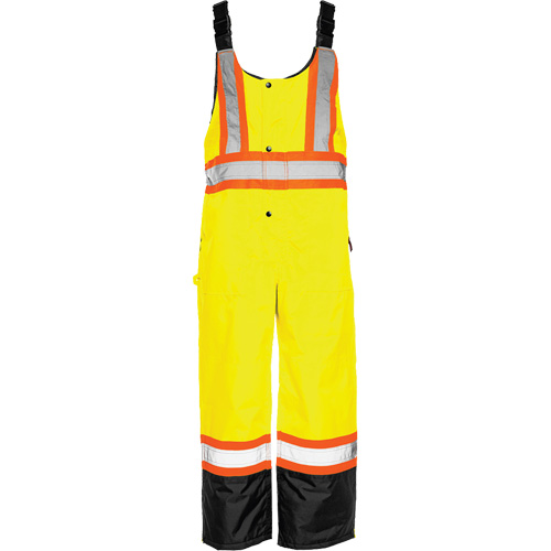 TO1 Winter Traffic Overalls, Polyester, Small, Black/High Visibility Lime-Yellow TGS INDUSTRIEL