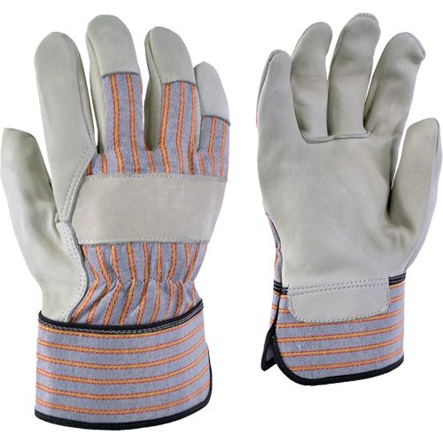 Gants de travail ray&eacute;s 24-61, T-petit, Paume en Cuir fleur de vache TGS INDUSTRIEL