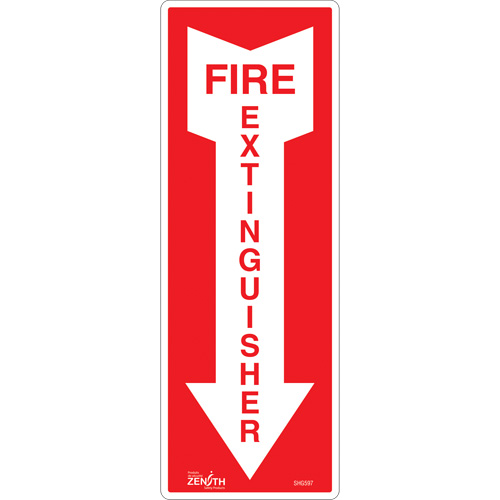 Enseigne Fire Extinguisher, 5" x 14", Vinyle, Anglais avec pictogramme TGS INDUSTRIEL