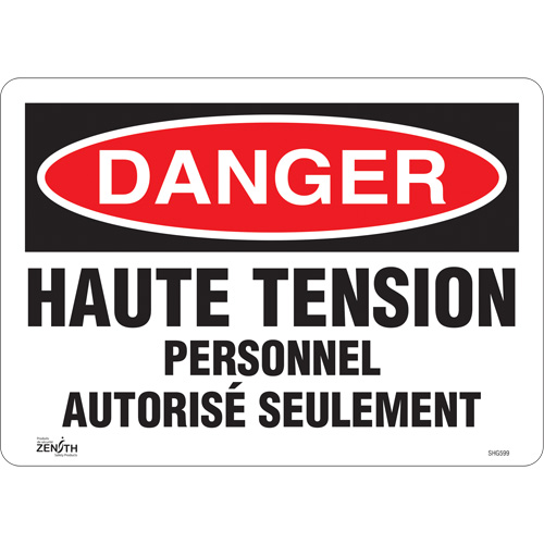 "Haute tension" Sign, 10" x 14", Vinyl, French TGS INDUSTRIEL