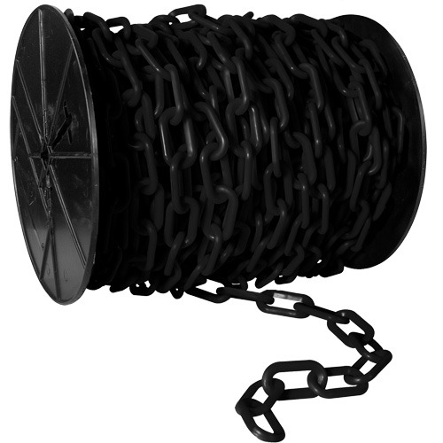 Heavy-Duty Plastic Safety Chain, White, 2" Link, 100' Length TGS INDUSTRIEL