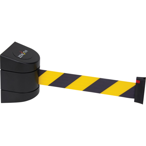 Barri&egrave;re murale magn&eacute;tique avec bande magn&eacute;tique, Plastique, Fixation magn&eacute;tique, 15', Ruban Noir et jaune TGS INDUSTRIEL