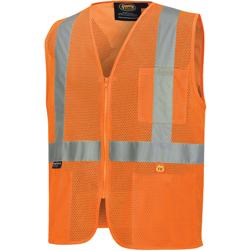 6943 Gilet de s&eacute;curit&eacute; &agrave; mailles ignifuge, Orange haute visibilit&eacute;, Petit, Polyester TGS INDUSTRIEL