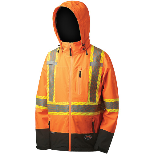 5220 Softshell Waterproof Premium  Safety Jacket, Polyester, High Visibility Orange, 2X-Large TGS INDUSTRIEL