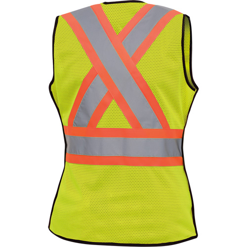 489 Veste de s&eacute;curit&eacute; d&eacute;tachable haute visibilit&eacute;, Jaune lime haute visibilit&eacute;, T-petit, Polyester TGS INDUSTRIEL